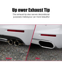 Tubo De Escape Rectangular Cromado De Acero Inoxidable 1/2Pcs Inlet 2.36" Outlet 5.5" Long Para Automóviles Accesorios De Coche - details 7