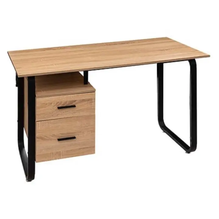 ESCRITORIO DE METAL CON CAJONERA DE EFECTO MADERA MARCA 5 FIVE - 1