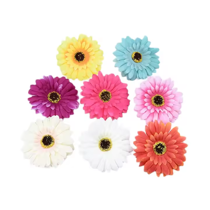 Flores Artificiales De Girasol Y Margarita 10Cm Para Decoración De Navidad Casas Bodas Regalos DIY Plantas Falsas De Seda Baratas - 1
