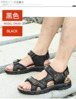 Nuevos Sandalias Para Hombre Con Suela Gruesa Y Capa Exposada De Cuero Genuino Casual Ligeros Zapatillas De Moda Con Cierre De Correa Y Suela De Goma - details 7