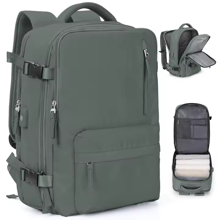 Mochila de Viaje en Cabina de Avión Maleta de Mujer Equipaje de Mano en Cabina de Avión Mochila de Senderismo 45x36x20 Mochela para Portátil Impermeable para Hombre with Cargador USB - 1