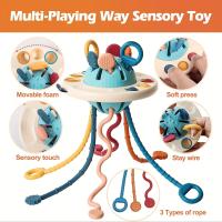 Juguete Sensorial De Silicona Alimentaria UFO Para Bebés Actividad De Pulsera Y Pull Montessori Juguete De Viaje Para Niños De 6 a 18 Meses - details 2