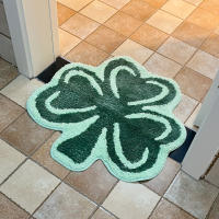 Alfombra Tufted De Hoja De Clove Verde 100% Acrílico Alfombrilla Antideslizante Absorbente Para Puerta Alfombra Geométrica Para Sala De Estar Area - details 9