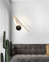 Lámpara De Pared LED Toque Magpie Bird Rotación 360° Para Sofá Cama Interior Iluminación De Interiores Metal Dorado Plata - details 7