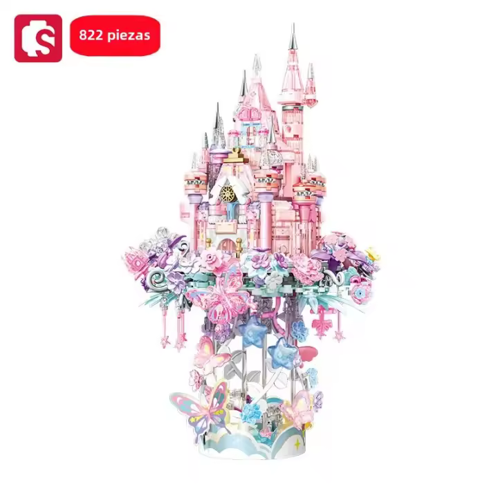 SEMBO 822pcs Bloques De Construcción De Castillo Floral Juguetes Para Niñas Decoraciones De Hogar Modelos Arquitectónicos Regalos Para Niñas Y Niños Edad Recomendada 6-12 Años ABS Compatible Con Lego - 1