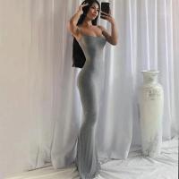 Vestido Largo Bodycon Negro Dulzura Para Mujer Verano 2025 Fiesta Club Noche Callejera Playa Basic High Street Sin Mangas Cuello Cuadrado Sin Decoración Polyester Spandex - details 17