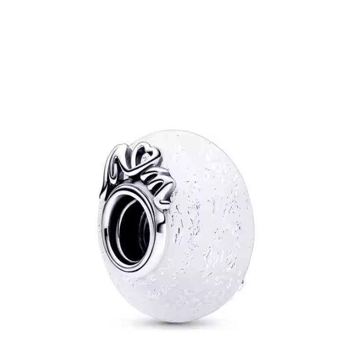 Pandora Charm de Cristal de Murano Blanco Brillante Amor & Mamá 792655C00 , para Mujer - 1