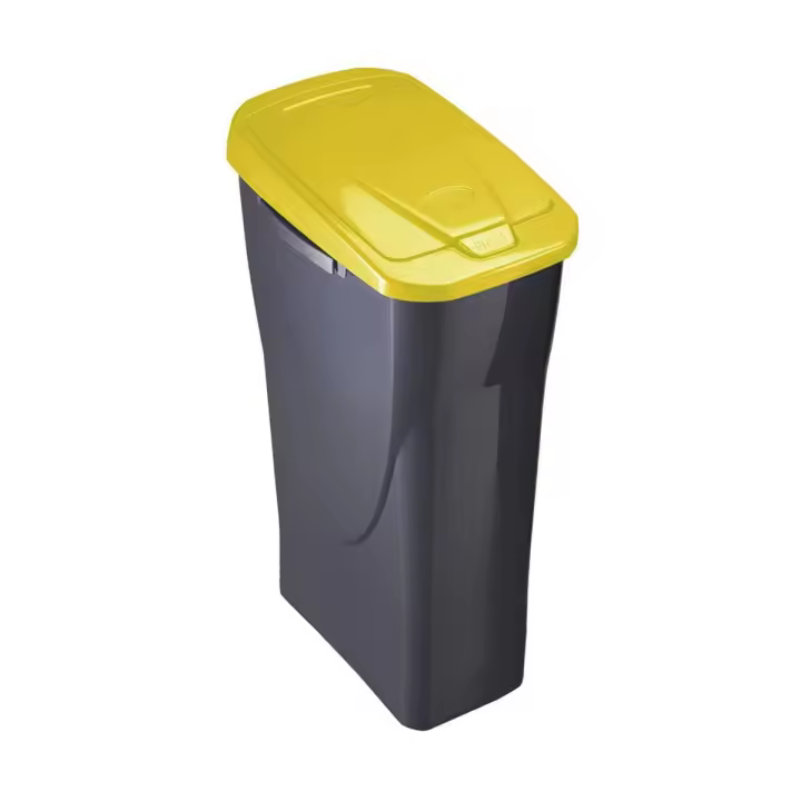 cubo 15 litros ecobin con tapa color negro/amarillo 20x31x42cm mondex - 1