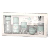 Suavinex Set de regalo Welcome Baby Premium  BonHomia verde - gris - rosa - details 2