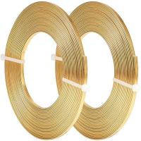 Alambre Plano De Oro Anodizado 3mm Para Artesanía Y Joyería 10m (33FT) Por Roll 2 Rolls Pack De Alambre Liso Para Creación De Joyas Y Perlas - details 0