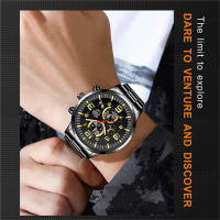 Reloj De Pulsera Deportivo De Lujo Para Hombre 2023 DEYROS Acero Inoxidable Cuarzo Con Calendario Y Manecillas Luminosas Correa De Cuero - details 9