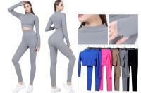 Conjunto de Yoga para Mujer - Ajuste Perfecto - Top de Manga Larga + Pantalón de Cintura Alta -  Comodidad para Posturas - Estilo Deportivo Elegante - 985 - details 6