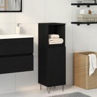 Armario de baño vidaXL Negro Roble 30x30x100 cm Madera elaborada - details 0