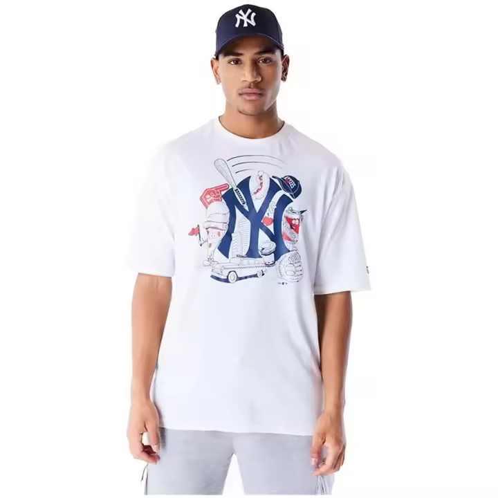 Camiseta de Manga Corta New Era New York Yankees Mlb Food Graphic para hombre en color blanco - 1