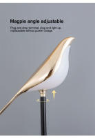 Lámpara De Pared LED Toque Magpie Bird Rotación 360° Para Sofá Cama Interior Iluminación De Interiores Metal Dorado Plata - details 14