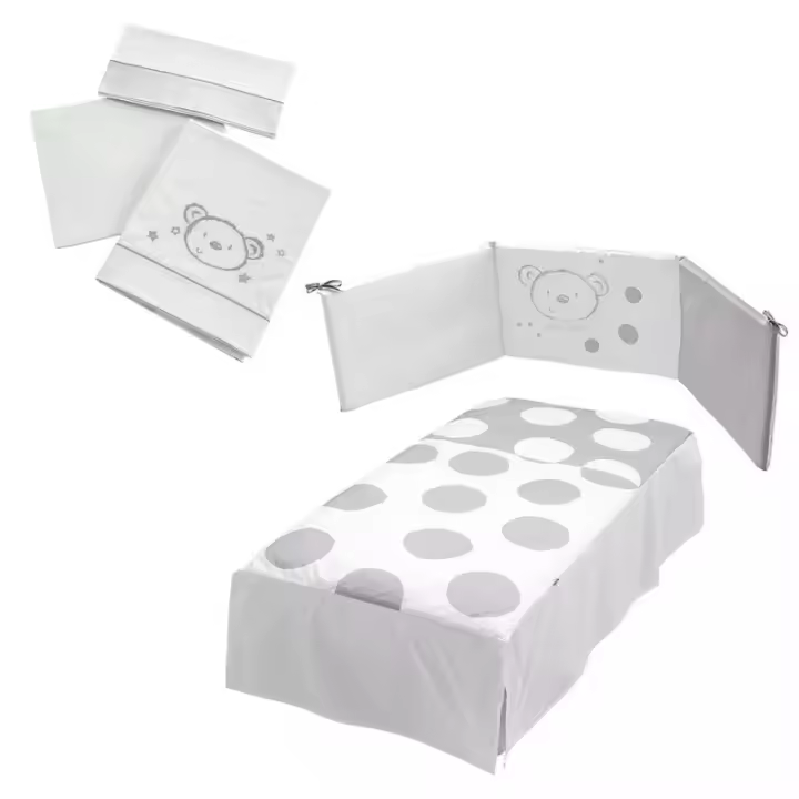 Pack textil Micuna Sweet Bear Edredón + Protector + Juego Sábanas cuna 120 X 60 - 1