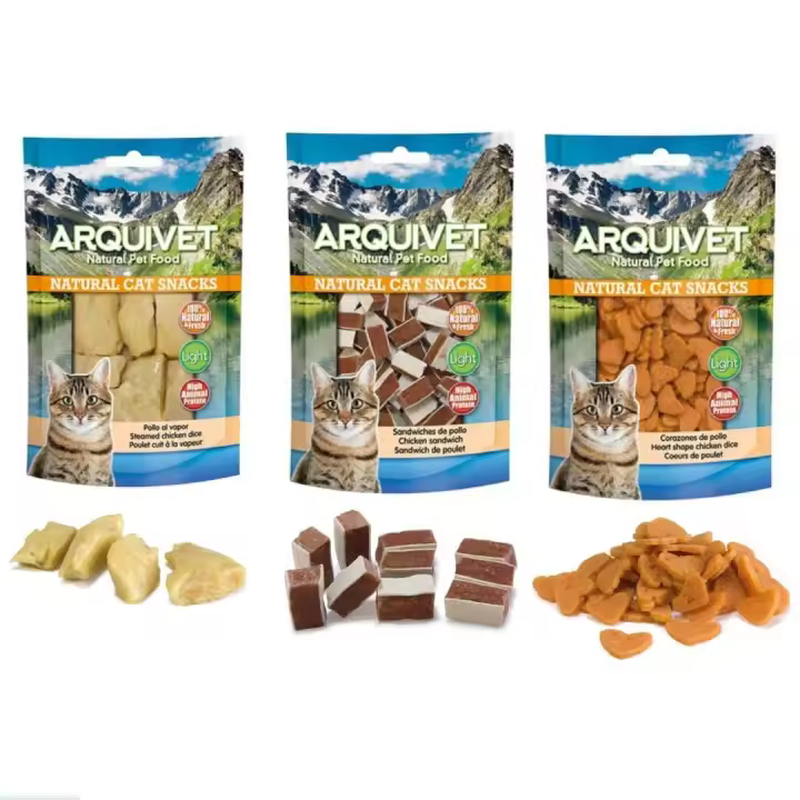 Pack degustación para gatos ( 3 bolsas Snacks 100% naturales para gatos - Alimento complementario para felinos - 1