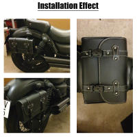 Bolsa De Sillín Para Motocicleta Impermeable De PU Cuero Con Hebilla De Desbaste Universal Para Harley Dyna Sportster XL883 Estilo Punk - details 1