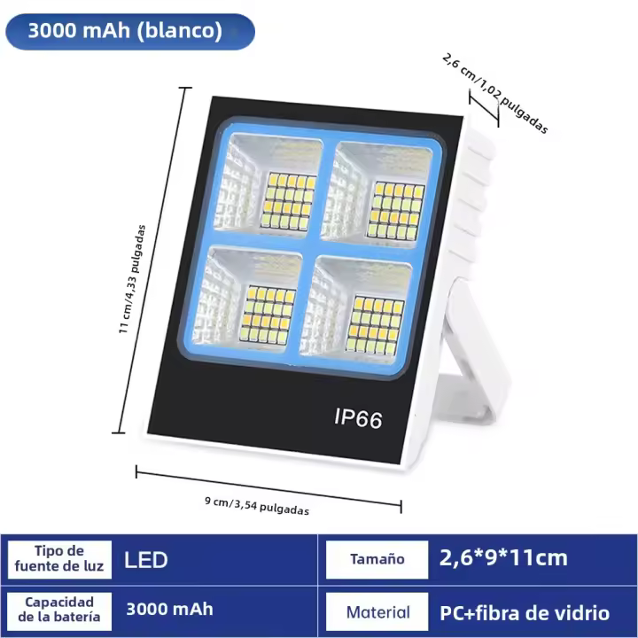Nueva Lámpara De Emergencia Solar Recargable LED Portátil Proyector De Foco Amplio Para Exteriores Camping Luz De Fosa - 1