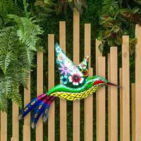 Hummingbird De Metal Para Colgar En La Pared Decoración Para Jardín Y Hogar Arte De Hierro Creativo Adornos Hechos a Mano Para Interior Y Exterior - details 4
