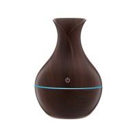 Humidificador USB de 130 ml, Difusor de Aroma Ultrasónico Difusor de Aceite Esencial Modo de Reposo con Luz LED de 7 Colores para Oficina en Casa(Grano de madera claro) - details 6