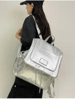 Bolso tipo mochila para el hombro con colgante, moderno, sencillo, informal y de gran capacidad para mujer, con textura y estilo. - details 27