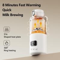 Calentador de leche de control de temperatura, taza de calefacción portátil con pantalla LCD 37 ° C - 55 ° C calentador de agua, para leche materna instantánea, leche de fórmula, 12 onzas de gran capacidad - details 0