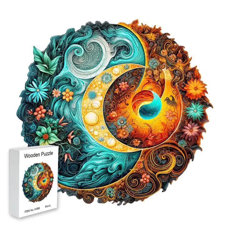 Rompecabezas De Madera En Forma Irregular Juego Interactivo Familiar Regalo Elegante Para Adultos Reducción De Estrés Gratitude - 1