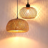 Lámpara Colgante De Bambú Tejida Decorativa Para Pasillo Y Sala De Estar E27 Fuente De Iluminación Moderna Y Retro - details 4