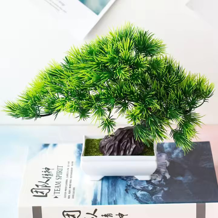 Planta Artificial De Bonsái Pequeña En Maceta Arbolado Falso Para Decoración De Jardín Y Habitaciones Estilo De Exhibición - 1