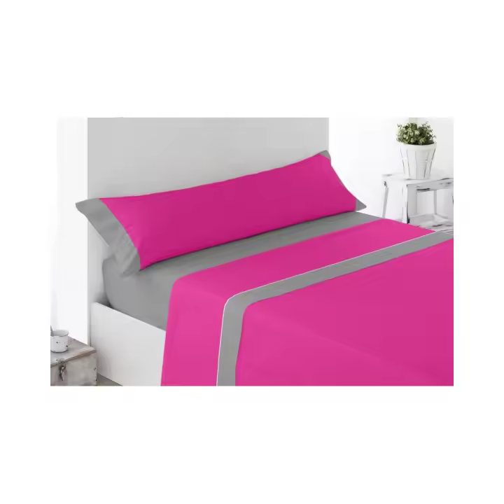 Juego de Sábanas Microfibra cama 135. Lisas, ligeras, suaves. Rosa, Gris y Azul. Sábana Verano - 1