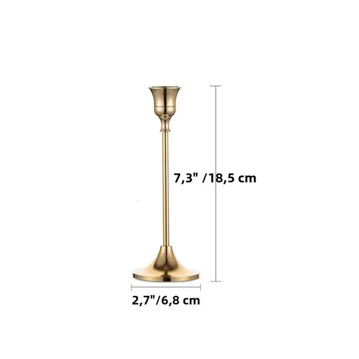 Soporte Para Vela De Metal Dorado Vidisan Estilo Moderno Decoración Para Mesa De Café Comedor Bodas Navidad Y Halloween - 1