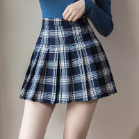 Mini Falda Plisada De Cintura Alta En Cuadros Para Mujer Estilo Harajuku A-line Preppy Slim De Terciopelo Polyester Para Otoño - details 3