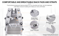 Mochila De Viaje Negocios Con USB Para Hombres Y Mujeres Mochila Antirrobo Con Compartment Para Portátil Aprobada Por Aerolíneas Capacidad De 36-55 Litros Material De Nylon - details 3