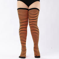 Medias Largas De Pierna Para Mujer Talla Grande Con Estampado Rayado Antideslizantes Para Halloween Accesorio De Costura - details 13