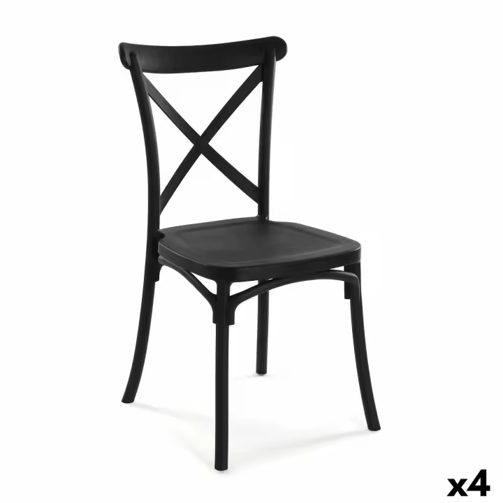 Silla Versa Negro 43 x 88 x 43 cm (4 Unidades) - 1