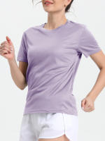 Camiseta Deportiva Para Mujer De Color Sólido Ultraligera Y Secado Rápido Transpirable Ligera Para Correr Y Gimnasio - details 2