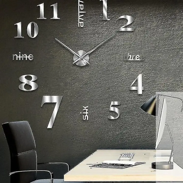 Reloj de pared grande 3D sin marco, silencioso, moderno, decoración DIY - 1