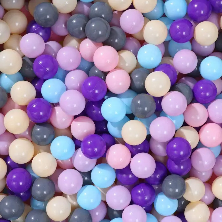 Pelotas de Colores para Piscina y Parque Infantil 5,5 cm – Pack 50-800 Unidades, Sin BPA, Macarrón Multicolor (Lila, Rosa, Naranja, Amarillo, Azul, Negro) – Bolas Seguras para Niños y Bebés, Juego Creativo en Interiores y Exteriores - 1