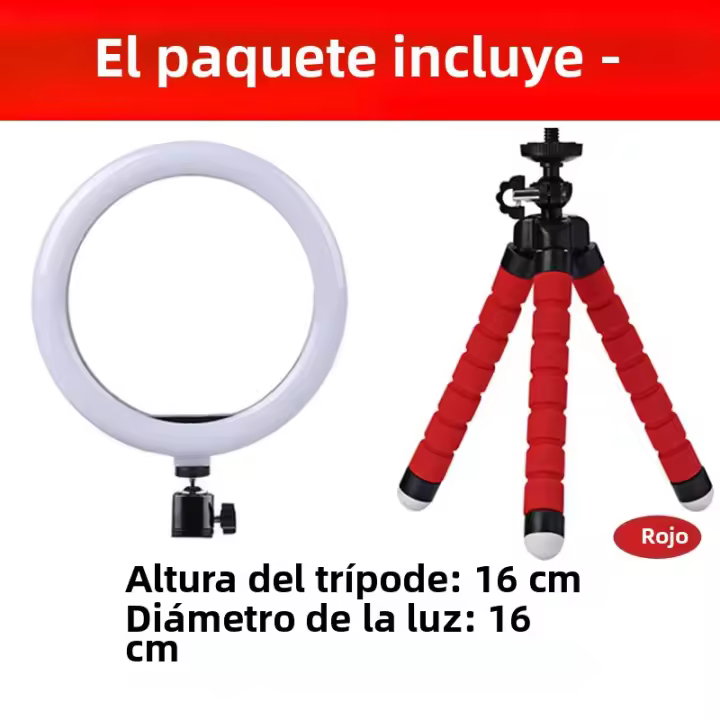AILEHKUO Luz De Anillo LED Para Autofotografía Con Trípode Mini Luz De Video USB Iluminación Para YouTube Foco De Luz - 1