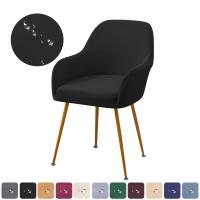 Cubierta De Silla Elástica Repelente De Agua Para Oficina Hotel Comedor Cubierta De Asiento Con Brazos Altos Tela De Poliéster/Celulosa Europea - details 1