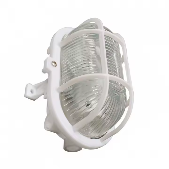 ORION91 APLIQUE OVALADO IP44 BLANCO PLASTICO Y CRISTAL E27 BOMBILLA NO INCL. SpazioLuzio - 1