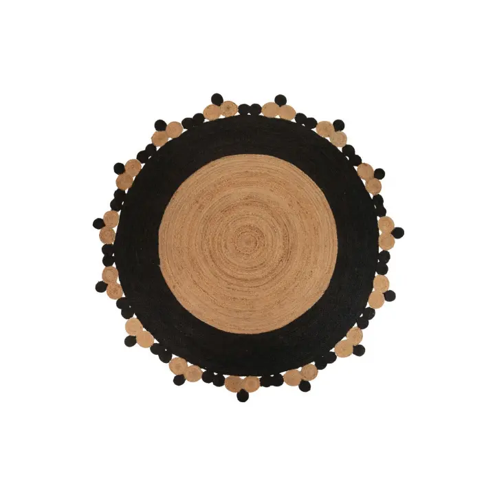 Adda Home Alfombra Yute Natural Negro 220x220 Cm - Resistente y Duradera - 1