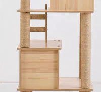Árbol para Gatos, Torre Rascador para Gatos, 2 Casas de Madera, Plataformas Múltiples, con Juguete Colgante, Natural, 60CM*50CM*182CM - details 1