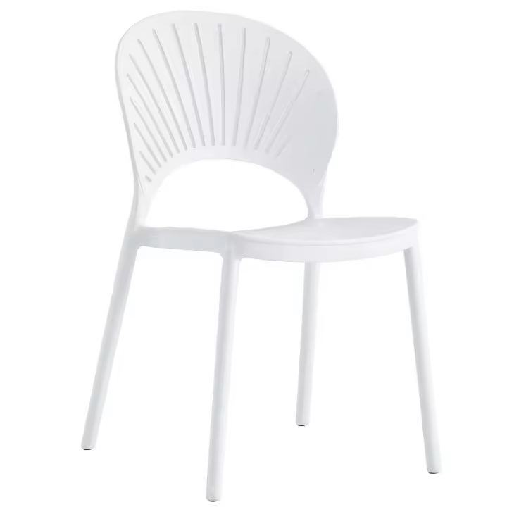 Silla ABANICO, apilable, polipropileno blanco - 1