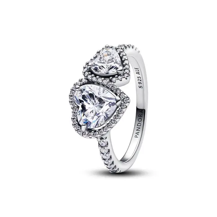 Anillo Corazones Halo Brillante - 1