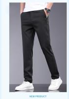 Nuevos Pantalones Para Hombre De Seda Lyocell Suave Estirable Moda Casual Verano Cintura Elástica Slim Trousers Negocios - details 14
