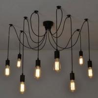 Lámpara Colgante Industrial Retro Para Restaurante Ropa Y Hogar Con Multiple Cabezas Estilo Araña Para Sala De Estar Y Dormitorio - details 3