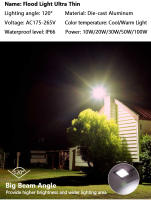 Lámpara De Inundación LED IP66 Impermeable 10W 20W 30W 50W 100W AC 220V Con Reflectores Para Calles Y Jardines Luz Exterior Moderna De Aluminio - details 3