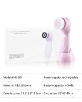Limpiador facial eléctrico tres en uno, cepillo de limpieza facial con masaje giratorio multifunción, dispositivo de limpieza facial para limpieza de poros y espinillas, rosa - details 21